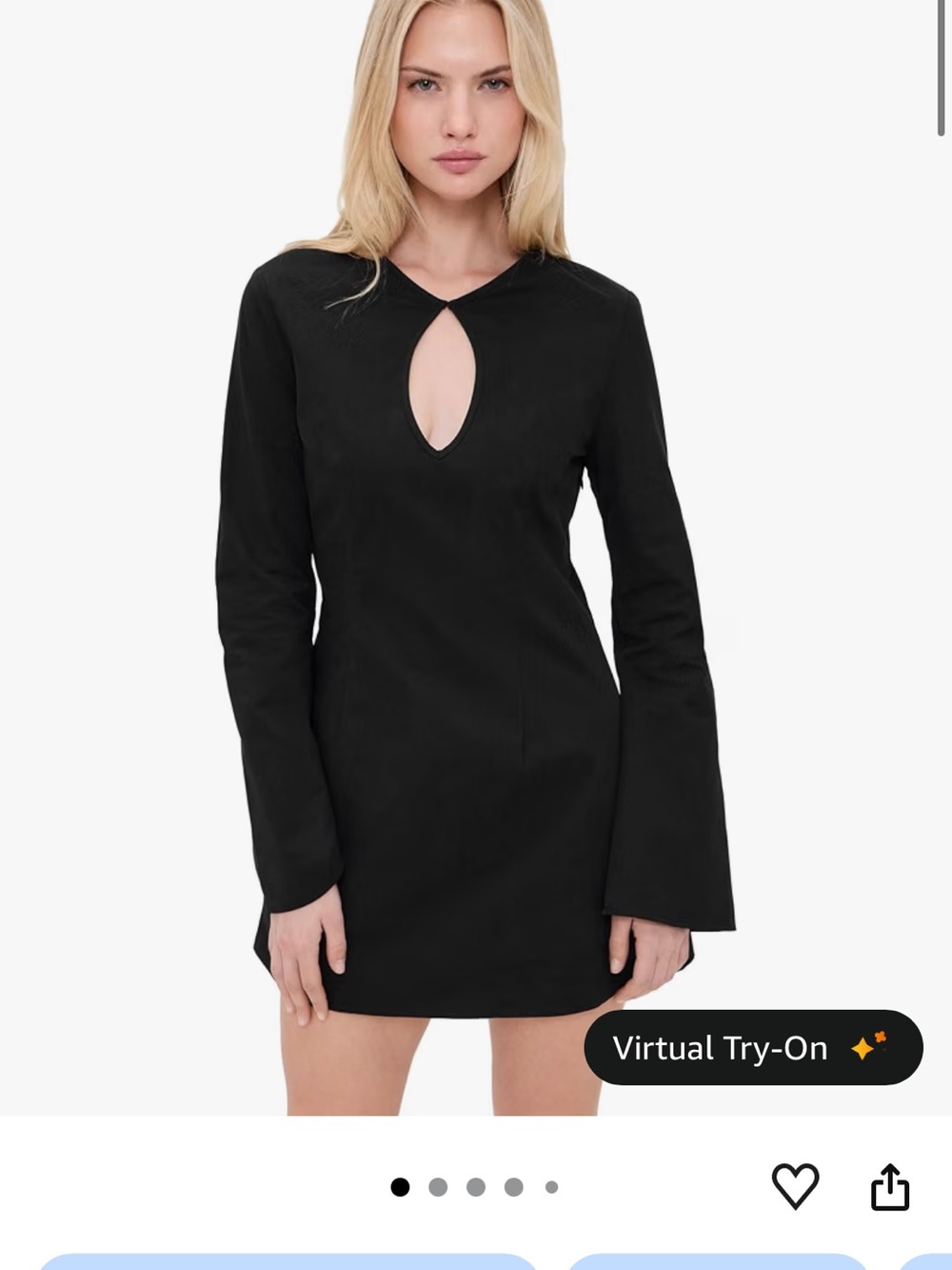 Lioness Black Long-Sleeve Keyhole Dress